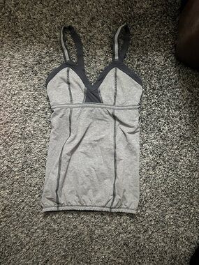 lululemon athletica Gray Tank Top with Dark Trim